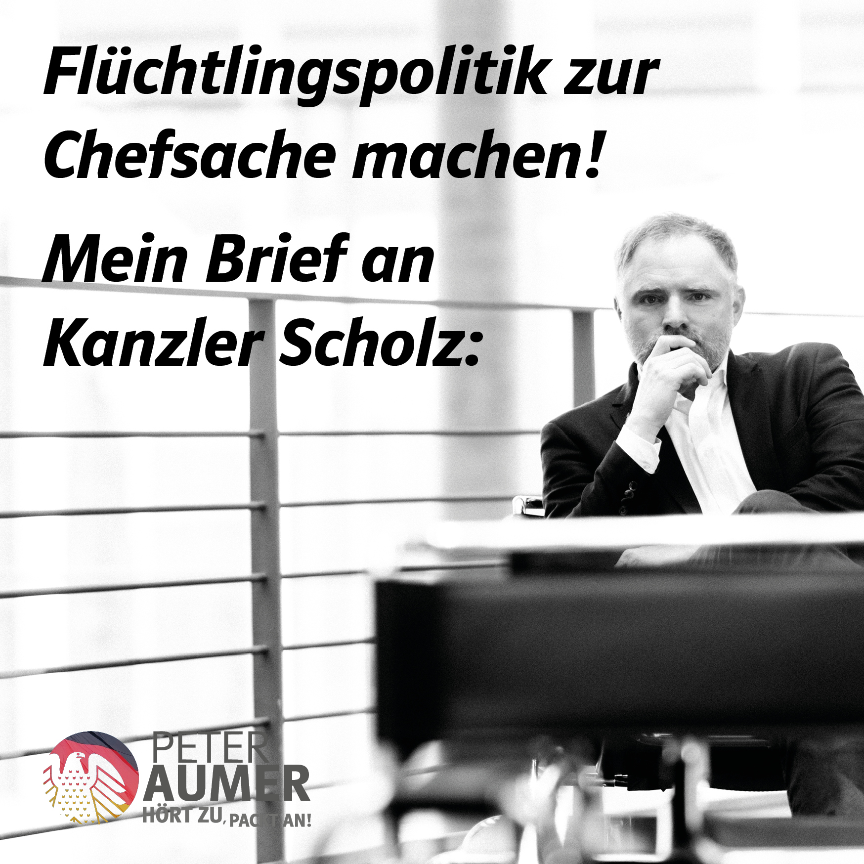 Flüchtlingspolitik zur Chefsachen machen – Brief an Bundeskanzler Scholz