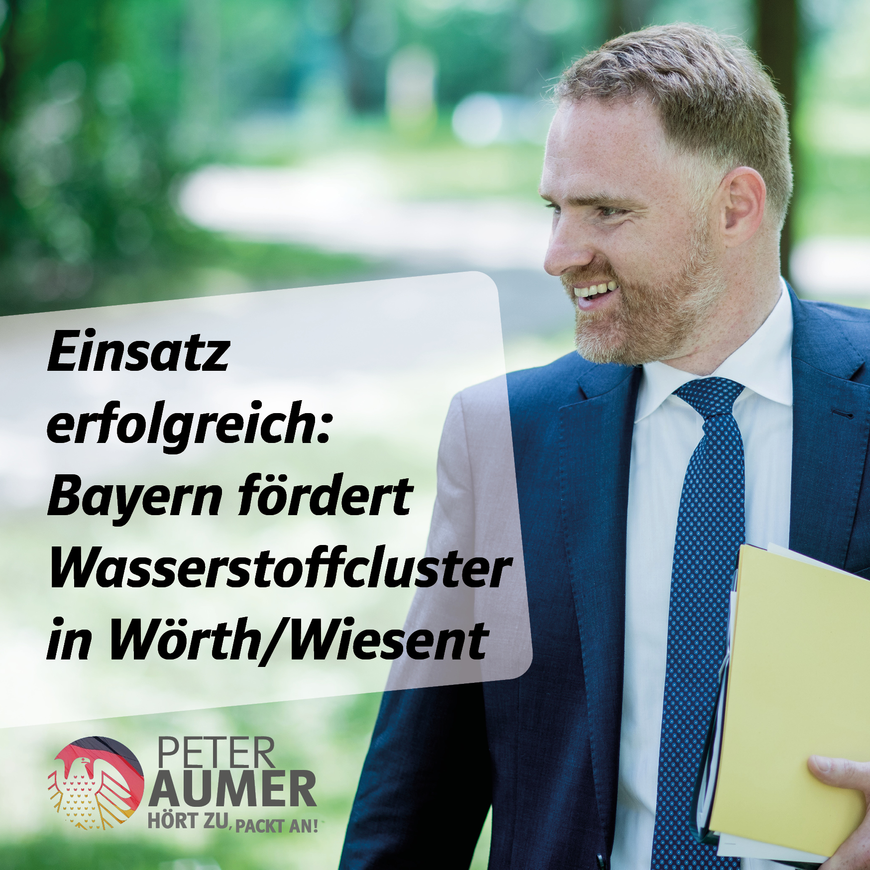 Einsatz erfolgreich: Bayern fördert Wasserstoffcluster in Wörth/Wiesent