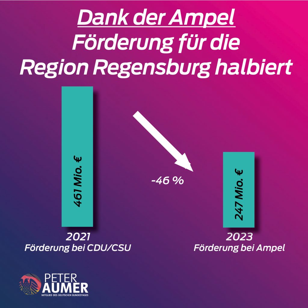 Ampel-Regierung halbiert Förderung für Region Regensburg