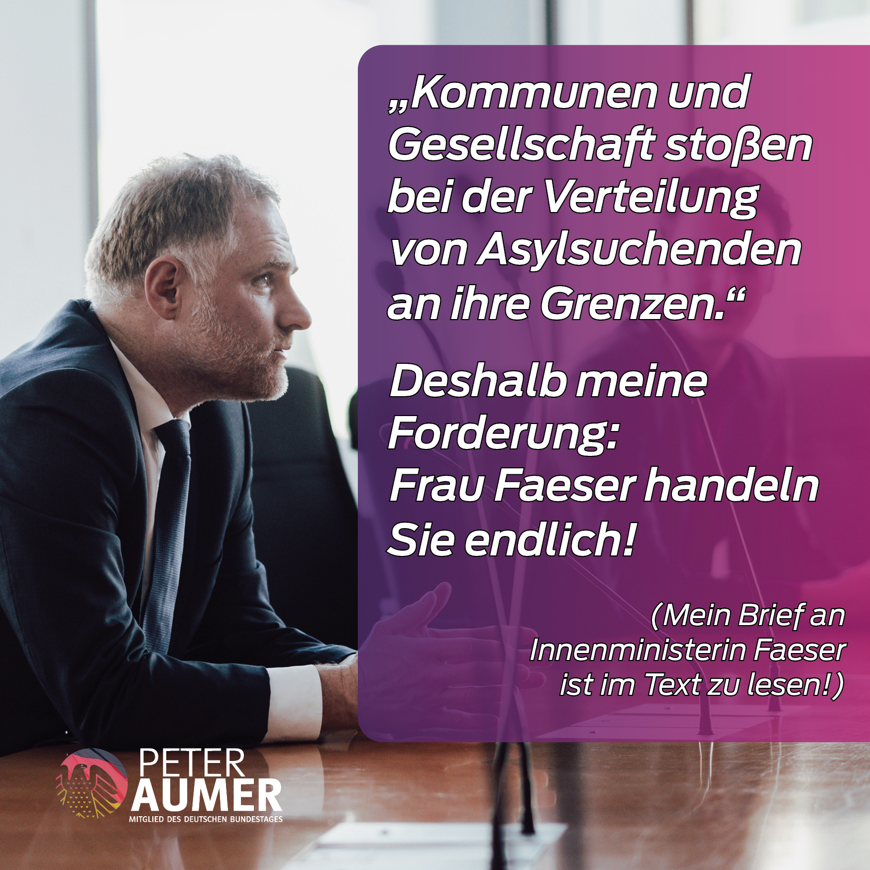 Brief an Innenministerin Faeser zur Asylsituation in Deutschland