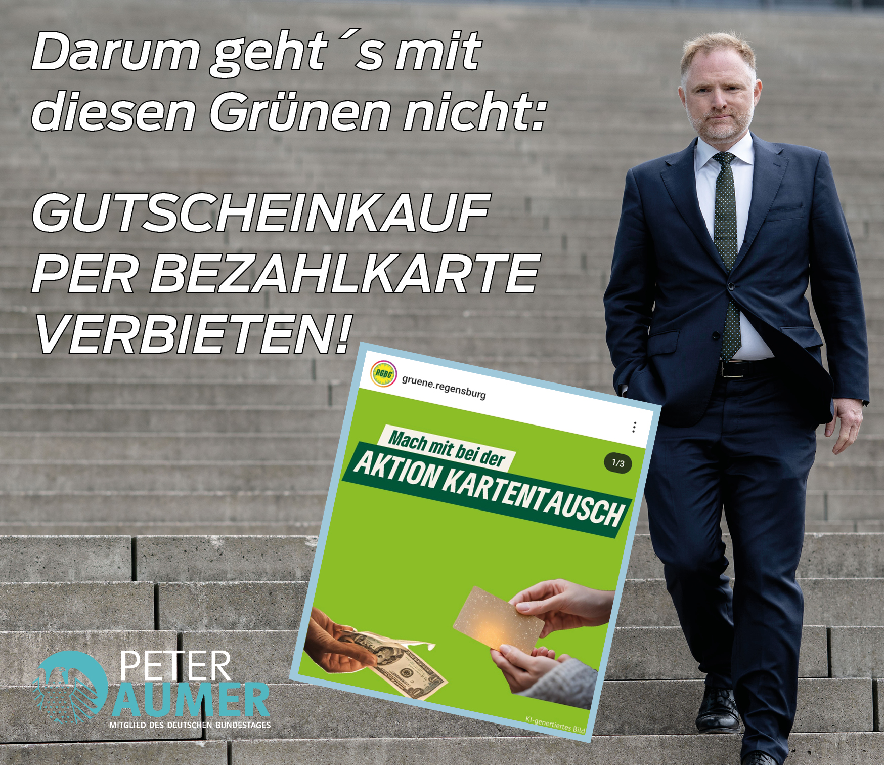 Peter Aumer fordert: Missbrauch der Bezahlkarte unterbinden!