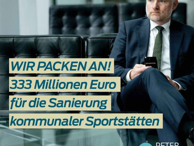 Wir packen an: 333 Millionen Euro für Sportstättensanierungen