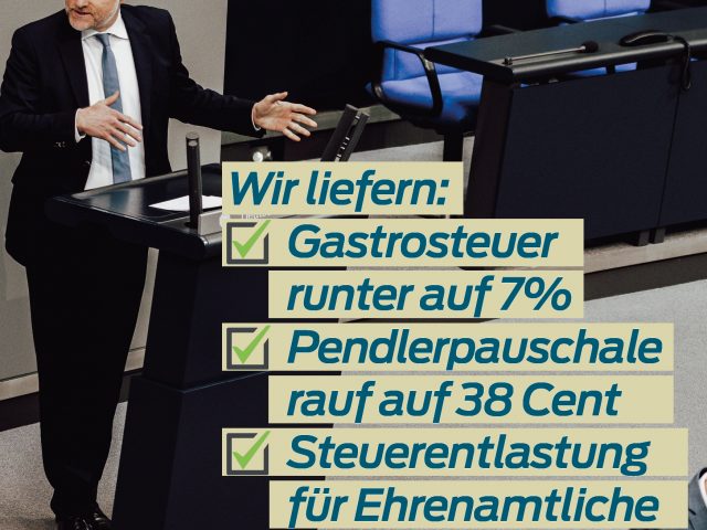 Steuerentlastungen für Gastronomie, Pendler und Ehrenamt beschlossen