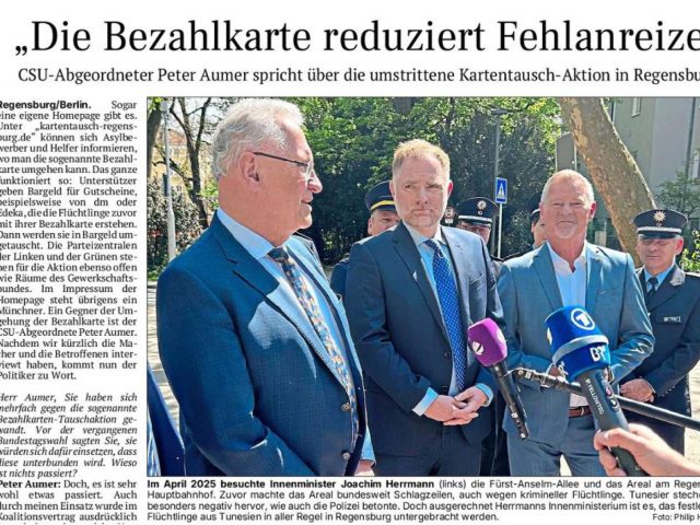 Interview mit der Mittelbayerischen Zeitung zur Bezahlkarte für Asylbewerber